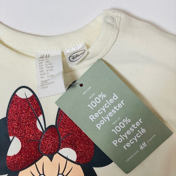 Disney Cream and Glittery Red Minnie Mouse Shirt - Picture 5 of 8